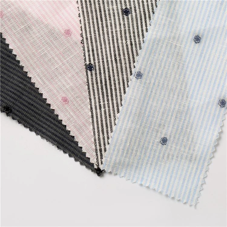100 hør Jacquard stof
